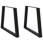 Valgomojo stalo kojos v formos 2 vnt juoda 100x(72-73,3) cm