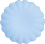 Plastikinės lėk&scaron;tės, daugkartinės, &scaron;viesiai mėlynos, 22 cm., 4 vnt.