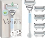 Rinkinys Gillette Venus Satin Care Blades moterims: skustuvas + skutimosi galvutės, 5 vnt.