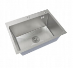 Vieno dubens virtuvės kriauklė 60x45 inox + sifonas, dozatorius, krep&scaron;ys, Vieno dubens virtuvės kriauklė 60x45 inox + sifonas, dozatorius, krep&scaron;ys