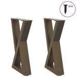 Kavos staliuko kojelės 2 vnt natūralus plienas 28x(42-43,3) cm