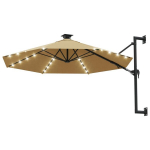 Markizė，Prie sienos montuojamas sodo skėtis su LED, taupe, 300cm CFE350915