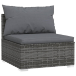Vidurinė sodo sofos，Lauko sofa dalis su pagalvėmis, pilka, poliratanas CFE28607