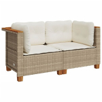 Kampinės sofos，Lauko sofa dalys su pagalvėmis, 2vnt., smėlio, poliratanas CFE44019