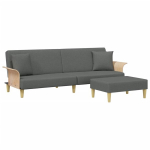 Dvivietė sofa-lova，Poilsio sofa su pagalvėmis ir pakoja, pilka, aksomas CFE77320