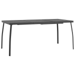 Sodo stalas，Lauko stalas, antracito, 165x80x72cm, plienas, tinklelis CFE398286