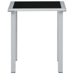 Sodo stalas，Lauko stalas, juodas/sidabrinis, 41x41x45cm, plienas ir stiklas CFE980016