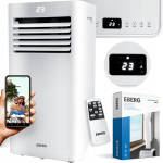 Mobilus oro kondicionierius su drėgmės surinkimo ir vėdinimo funkcijomis EBERG RIO R29E1, 2,93 kW, Wi-Fi, iki 30 m&sup2;, A energijos klasė, su pultu