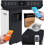 Mobilus oro kondicionierius su drėgmės surinkimo ir vėdinimo funkcijomis Climative DUO AC29-S, 2,93 kW, Wi-Fi, iki 30 m&sup2;, A energijos klasė, su pultu ir lango tarpine