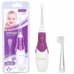 Seysso Baby Penguin elektrinis dantų &scaron;epetėlis vaikams, 0&ndash;3 m., su 2 antgaliais, baltas