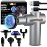 LIVMAN BX-750-H su kar&scaron;to ir &scaron;alto masažo terapija, 6 greičio režimais ir 6 keičiamomis galvutėmis, 1800mAh, 25W