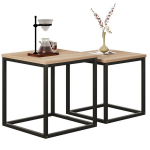 Kavos stalelis / suolas &ndash; 2-in-1 stalelio komplektas &ndash; loft industrial &ndash; modernus &ndash; &scaron;viesiai rudas &ndash; 50 cm