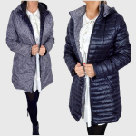 Dvipusė striukė moterims Fashion, mėlyna