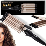 LIVMAN M-105 &ndash; penkių cilindrų plaukų garbanojimo žnyplės su 2 temperatūros režimais, 15mm