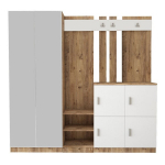 Prie&scaron;kambario baldų komplektas Kalune Design DD9, rudas/baltas