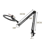 Žiedinė LED lempa su laikikliu prie stalo, 16 cm