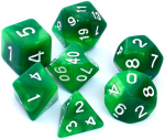 Stalo žaidimų kauliukų rinkinys Rebel RPG, Green/Yellow