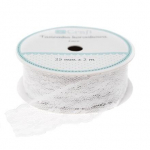 Nėriniuota pakavimo juostelė, 2.5cmx2m, balta