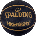 Krep&scaron;inio kamuolys Spalding Highlight, 7 dydis, juodas/auksinės spalvos