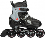Reguliuojamo dydžio riedučiai Nijdam Inline Skates Adjustable Tarmac Tremor, juodi/pilki
