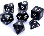 Perliniai kauliukai Rebel RPG Dice Set - Pearl - Black