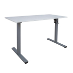 Reguliuojamo auk&scaron;čio ra&scaron;omasis stalas ERGO OPTIMAL su 1 varikliu 120x60cm, baltas/pilkas