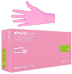 Nitrilinės vienkartinės pir&scaron;tinės Mercator Nitrylex Pink, 100vnt., S