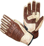 Odinės motociklininko pir&scaron;tinės W-TEC Retro - Brown-Beige M