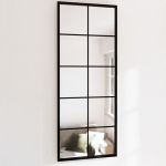 vidaXL Sieninis veidrodis, juodos spalvos, 100x40cm, metalas