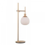 Maytoni Moderni žalvario spalvos stalinė lempa su baltu kupolu MOD221-TL-01-G