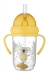 Nei&scaron;sipilanti gertuvė su &scaron;iaudeliu Canpol Babies Exotic Animals, 6 mėn.+ 270 ml, yellow, 56/606_yel