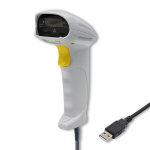 Qoltec 50877 Usb lazerinis 1d brūk&scaron;ninių kodų skaitytuvas, baltas