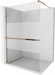 Walk-in du&scaron;o sienelė Mexen Kioto+ su lentynėle, rose gold/pusiau matinis stiklas, 70,80,90,100,110,120x200 cm