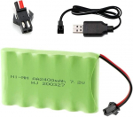 1 vnt. 7,2 V 2400 mAh Ni-MH AA įkraunamas akumuliatorius su sm-2P 2 kontaktų ki&scaron;tuku ir USB įkroviklio kabeliu, skirtas RC sunkvežimiams
