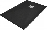 Stačiakampis du&scaron;o padėklas Mexen Stone+ su sifonu, Black, 80x70 cm