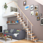 Moduliniai laiptai BOSTON DOLLE Balti. Auk&scaron;tis rinkinys 228-300 cm
