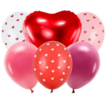 Balionų rinkinys Be mine valentine, 6 vnt.