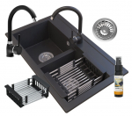 Granitinė virtuvės plautuvė Granitan, juoda