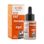 Serumas mažinantis plaukų slinkimą su organiniu arganų aliejumi, kofeinu ir hialurono rūg&scaron;timi Victoria Beauty, 30ml