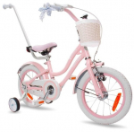 Vaiki&scaron;kas dviratis Sun Baby J03.023.2.7 Silver Moonn Heart 14", rožinis