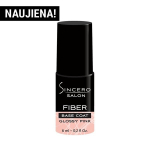 Stiklo pluo&scaron;to gelio lako bazė Sincero Salon, Glossy pink, 6 ml