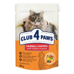 Club 4 Paws Premium suaugusioms katėms palengvinantis plaukų sąvėlų &scaron;alinimą, 80 g x 24 vnt.