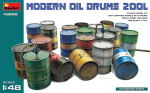 Klijuojamas Modelis MiniArt 49009 Modern Oil Drums (200l) 1/48
