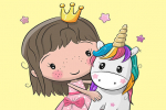 Tapyba pagal skaicius TM Varvikas Princess with a Small Unicorn MC1103e 20x30 cm