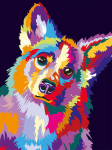 Tapyba pagal skaicius TM Varvikas Through the eyes of a corgi ME1144e 30x40 cm
