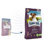 Happy Dog Mini Ireland visavertis pa&scaron;aras mažų veislių suaugusiems &scaron;unims su triu&scaron;iena ir la&scaron;i&scaron;a, 4 kg