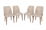 4-ių kėdžių kompletkas Kalune Design Nova 071, smėlio/rudas