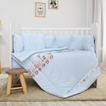 Lorelli vaiki&scaron;kas patalynės komplektas Lily Train Blue, 60x120 cm, 7 dalių
