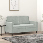 Dvivietė sofa, &scaron;viesiai pilkos spalvos, 120cm, aksomas