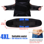 Reguliuojamas juosmens atramos diržas, neopreno dvigubo traukimo dizainas. , 4XL